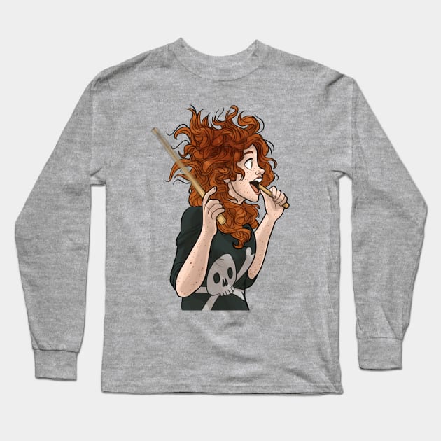 Wren's Drummer Hair Long Sleeve T-Shirt by quietsnooze